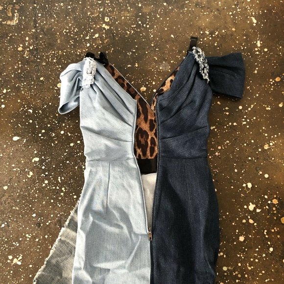 Dolce & Gabbana Patchwork Denim Wrap Dress - Picture 8 of 10